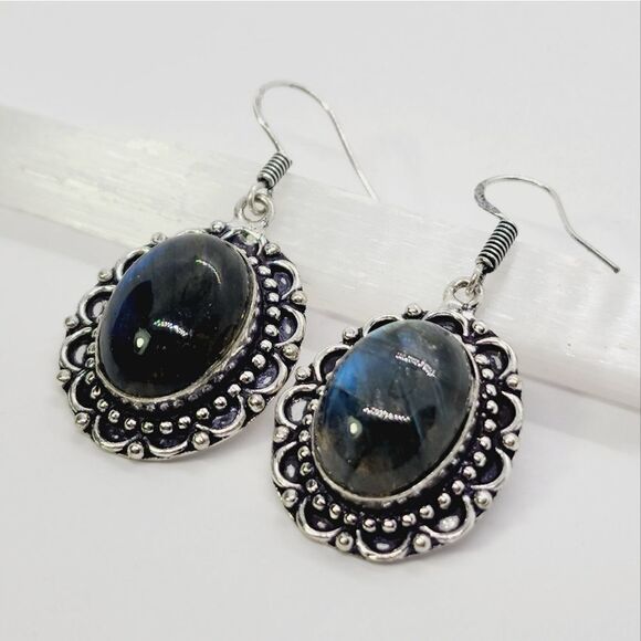 Jewelry - Labradorite Handmade Drop Dangle Earrings Jewelry 1.76"